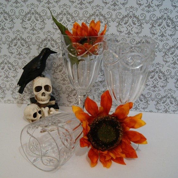 Set of 3 Gorham Crystal Grand Tapestry Iced Tea Goblets Glasses Discontinued - Picture 4 of 12